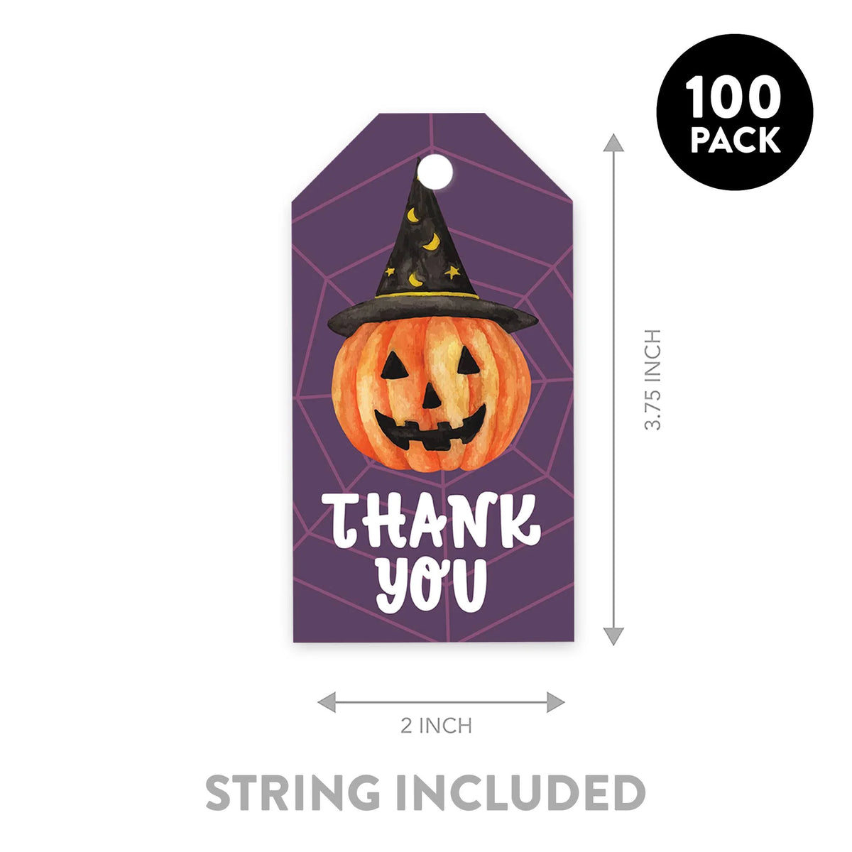 100-Pk Halloween Gift Tags With String V152