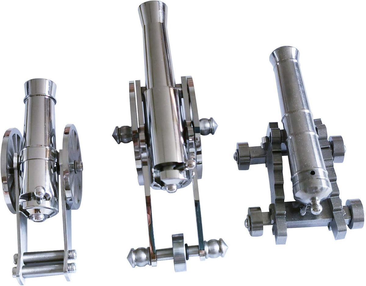 Mini Stainless Steel Cannon Model Pack of 2 H61473