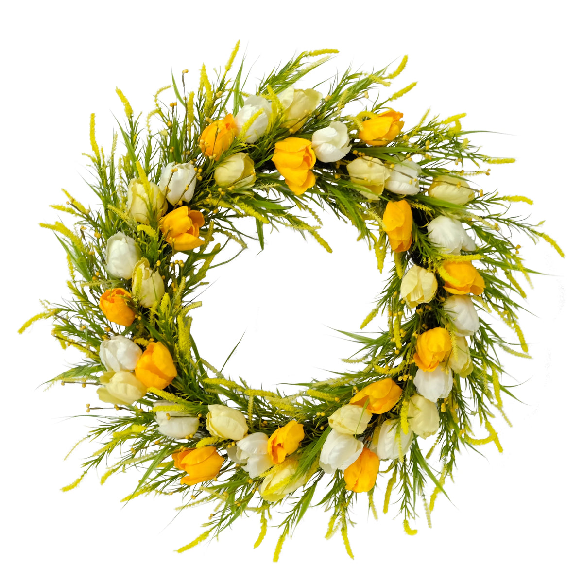 30" Artificial Tulip Floral Wreath G43661