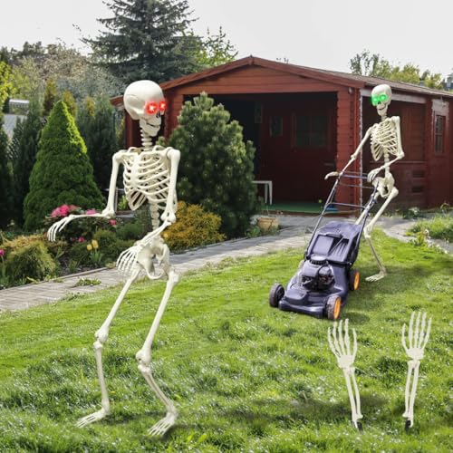 Life Size Posable Skeleton with Glowing Eyes and Sound M86231
