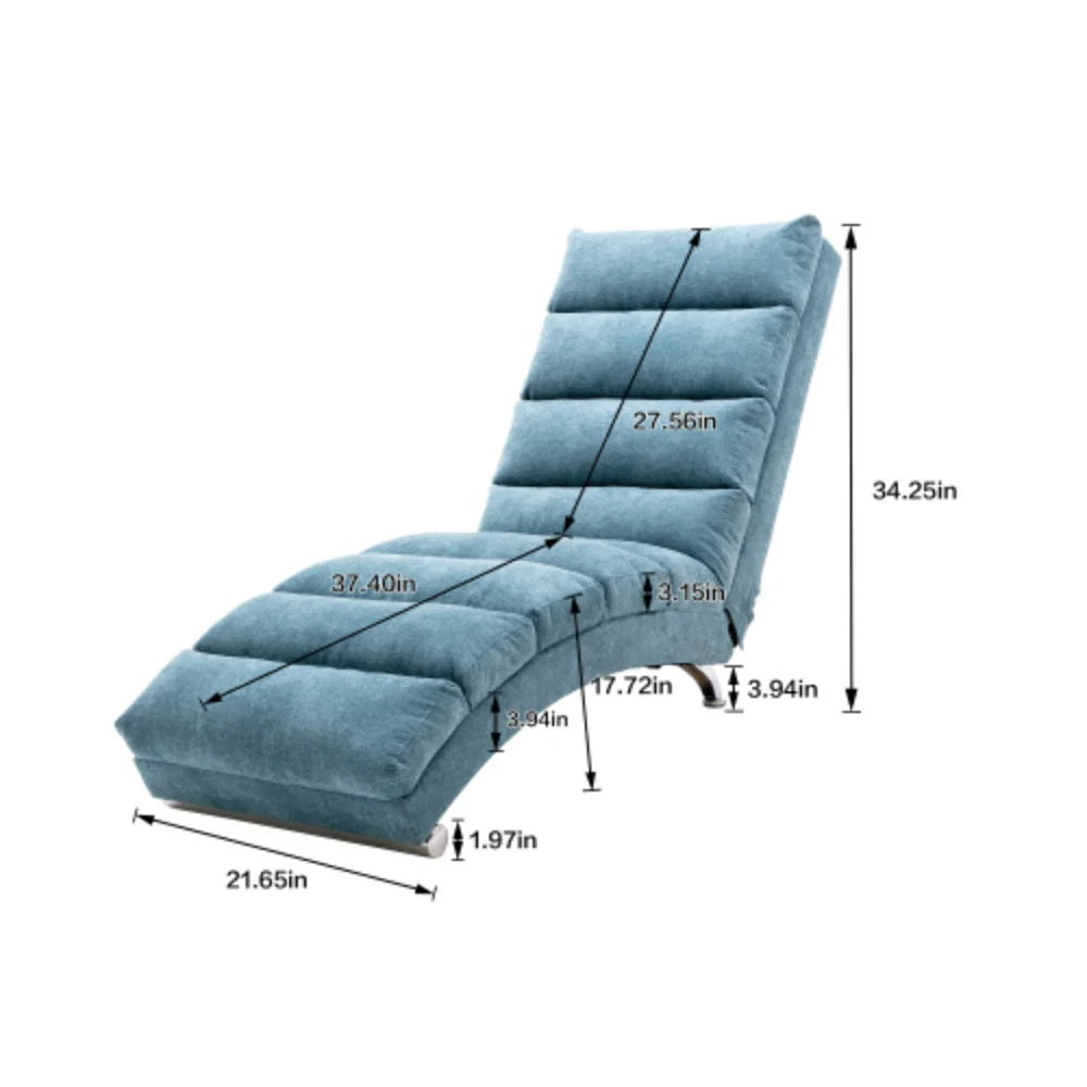 Blue Linen Chaise Lounge E81159