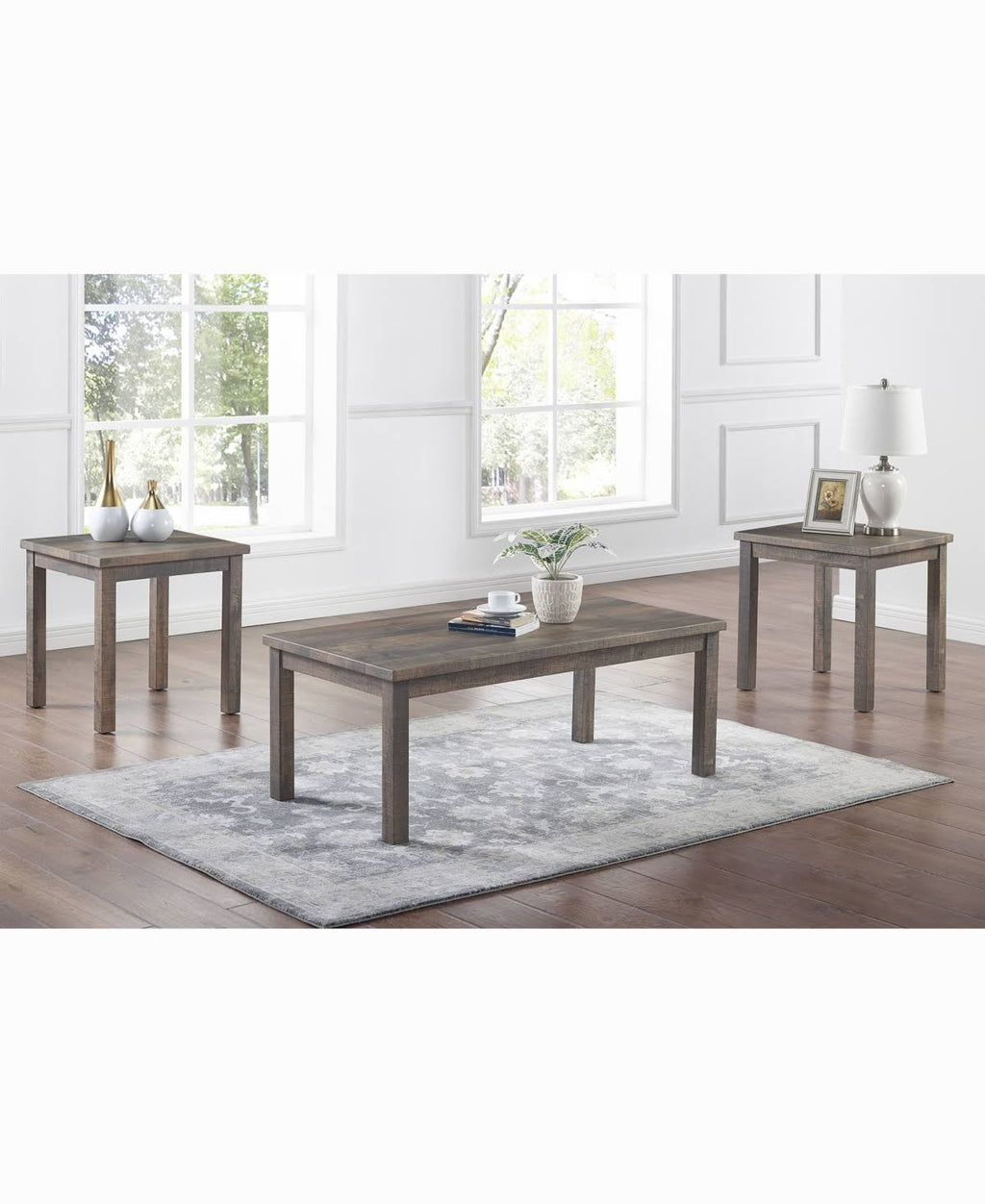 Brown Wooden Coffee Table Set, 3 Piece O3164