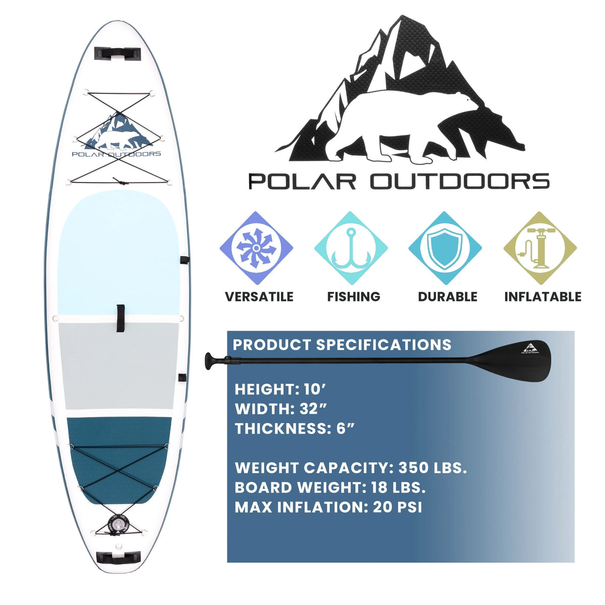 Inflatable Stand Up Paddle Board with Non-Slip Deck Q164137