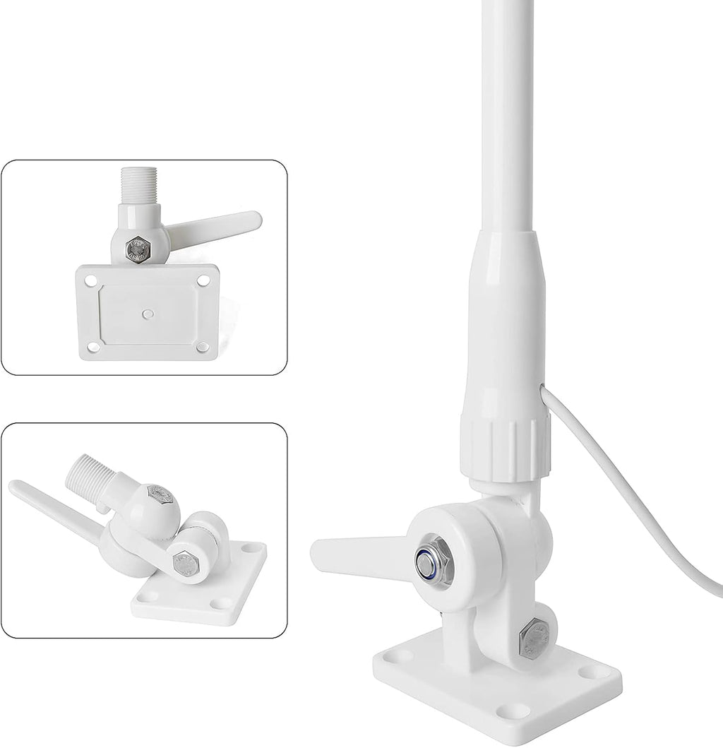 VHF 156-163MHz 50W 43inches 3dBi White Adjustable Marine Fiberglass Antenna with RG58 Cable B959484
