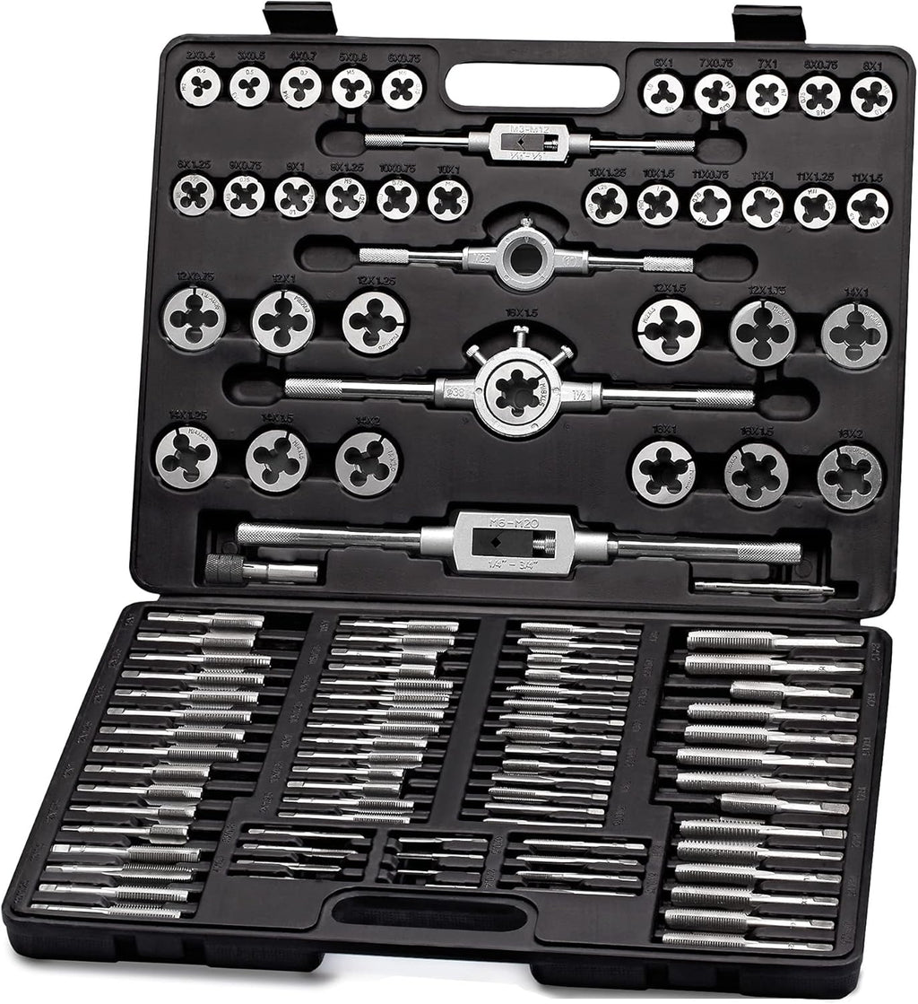 110 Piece Hardened Alloy Steel Metric Tap and Die Set with Storage Case I388