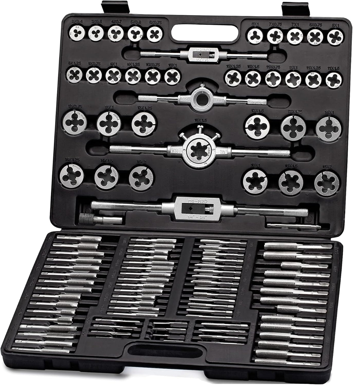 110 Piece Hardened Alloy Steel Metric Tap and Die Set with Storage Case I388