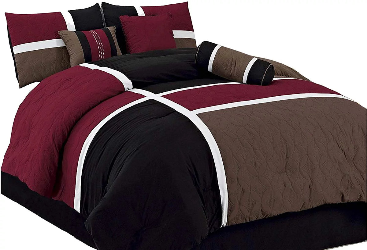 7-Piece Medallion Patchwork Comforter Set Queen U698