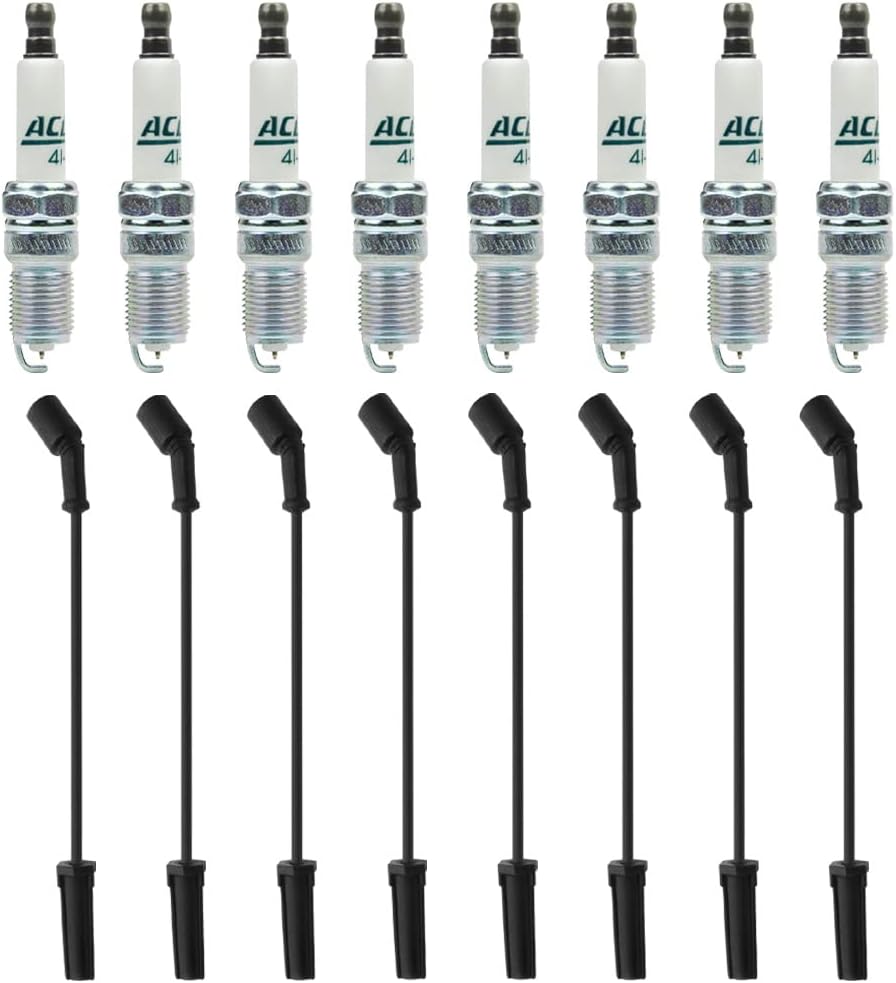 Spark Plug Wire Set (16pcs) Spark Plugs (8pcs) Spark Plug Wires (8pcs) Pack of 2 M679