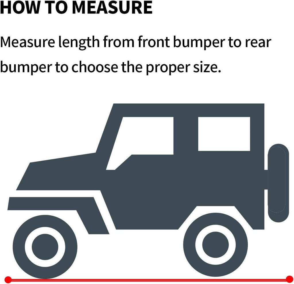 Black 4 Layer Waterproof Car Cover for Jeep Wrangler 4 Door D670592