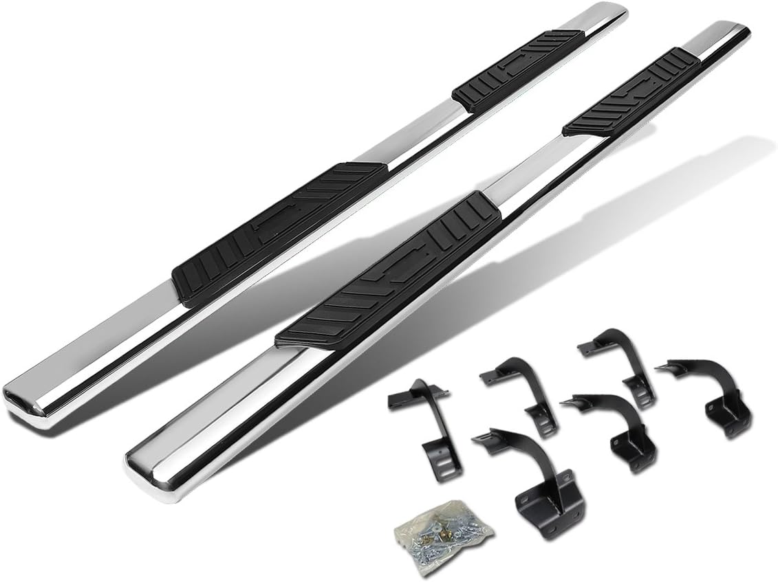 Oval Tubing Side Step Nerf Bar Running Board Stainless Steel Polished Chrome Q537940