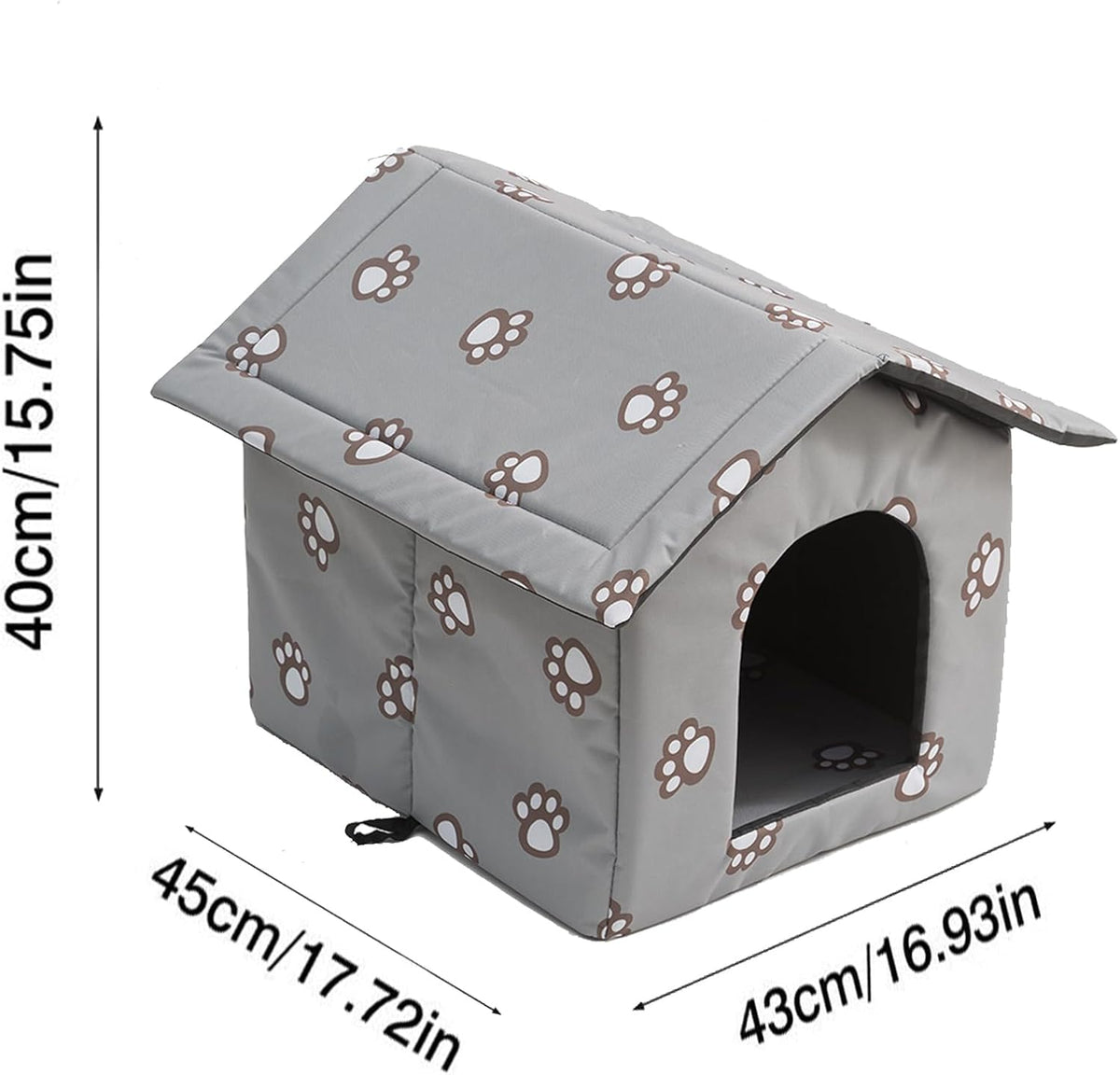 Grey Large Weatherproof Insulated Cat House I4768