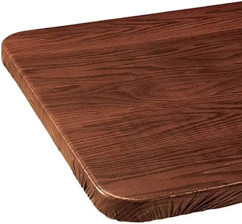Mahogany Oblong Vinyl Table Cover V3267