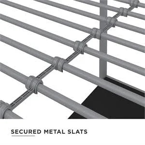 Twin Size Metal Loft Bed with Desk J16747