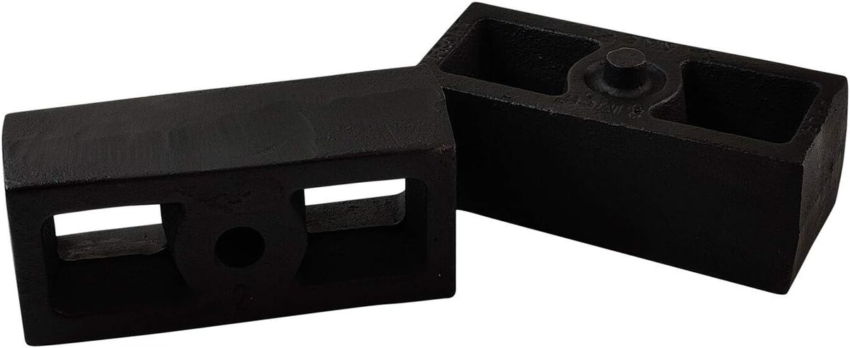 2 Rear Suspension Lift Solid Cast Iron Blocks with Extra Long 10 Square Leaf Spring Axle U Bolts V226049