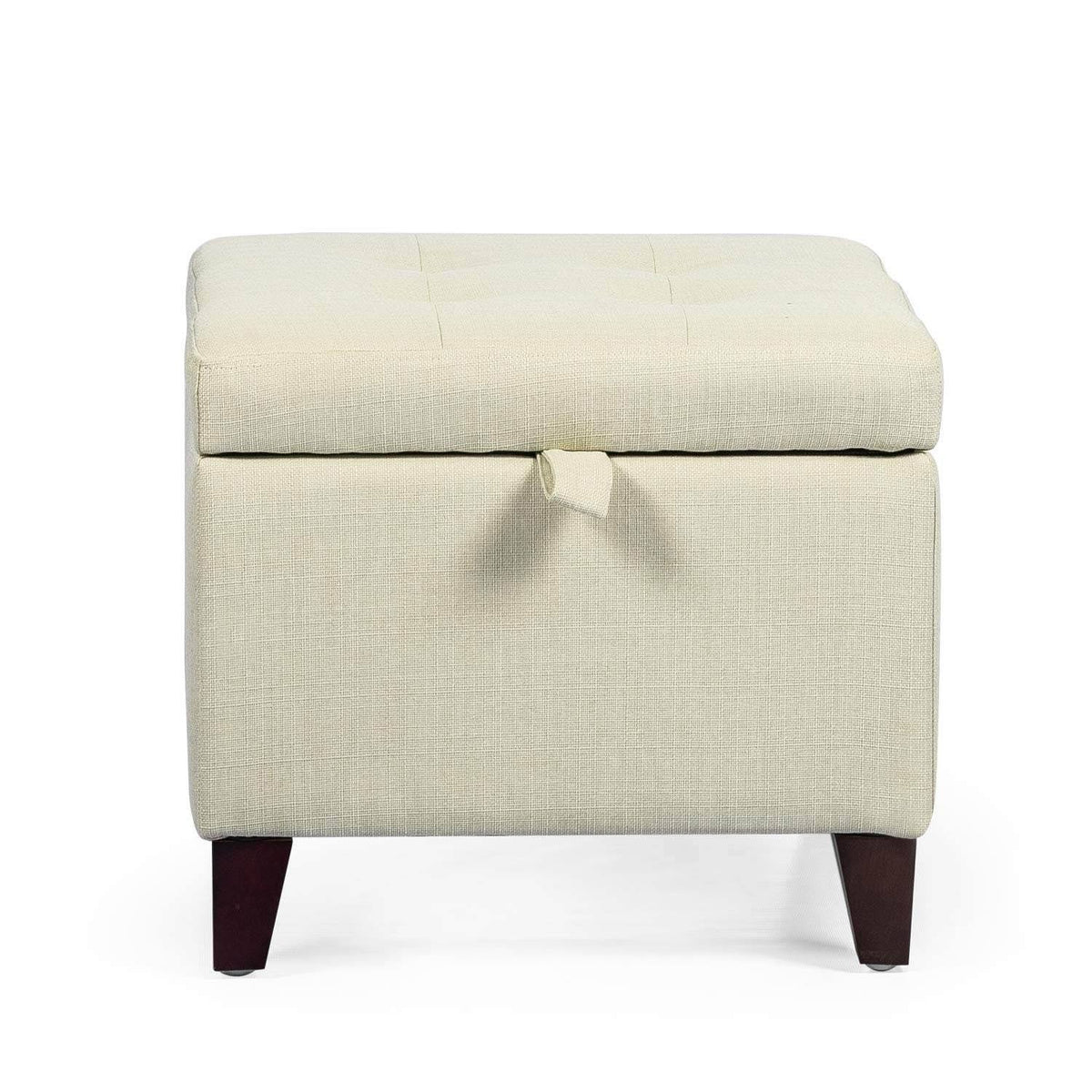 Square Fabric Storage Ottoman with Tufted Flip Top H91868