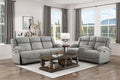 Gray Polished Microfiber Reclining Sofa Set 2pc D306486