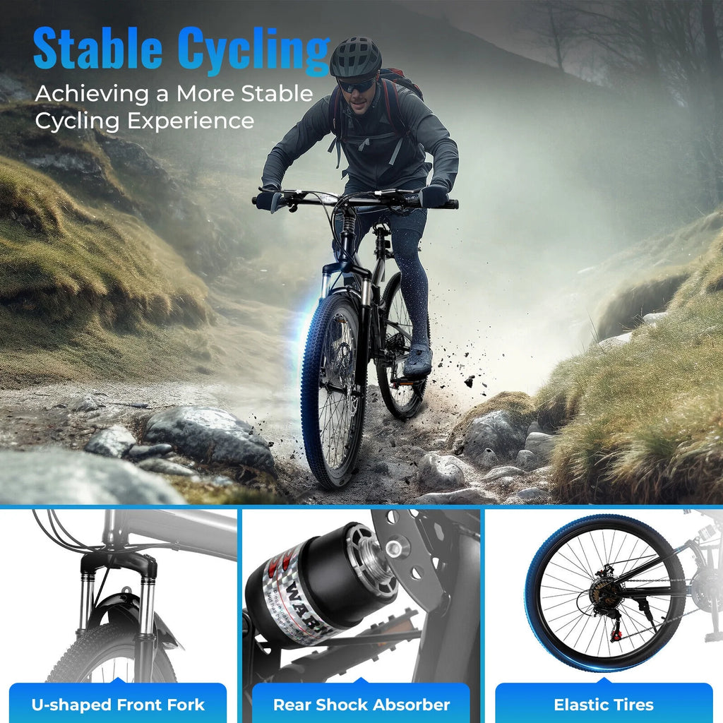 26 inch 21 Speed Full Suspension Folding Mountain Bike G78412