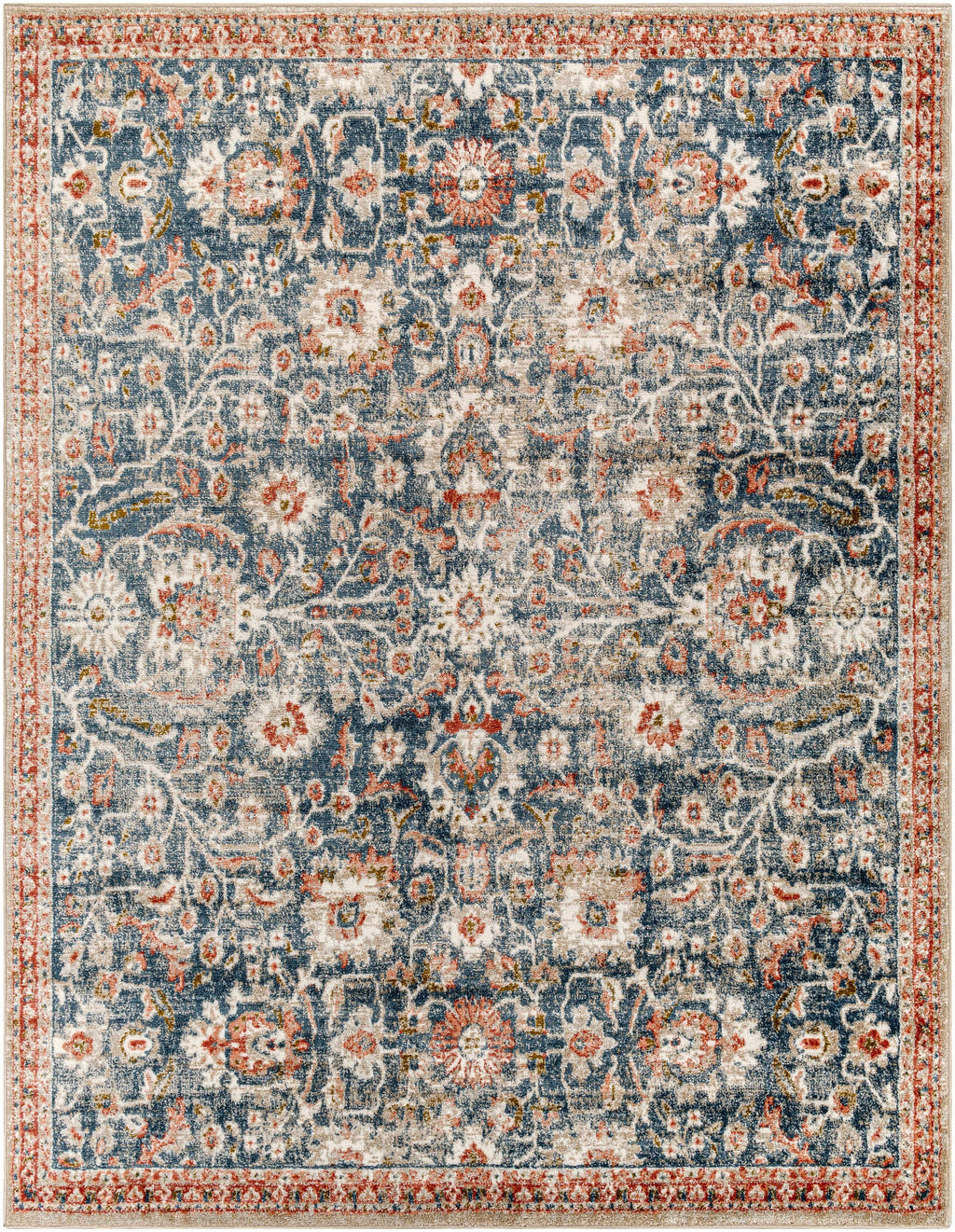 White Multi Gray Area Rug R9979