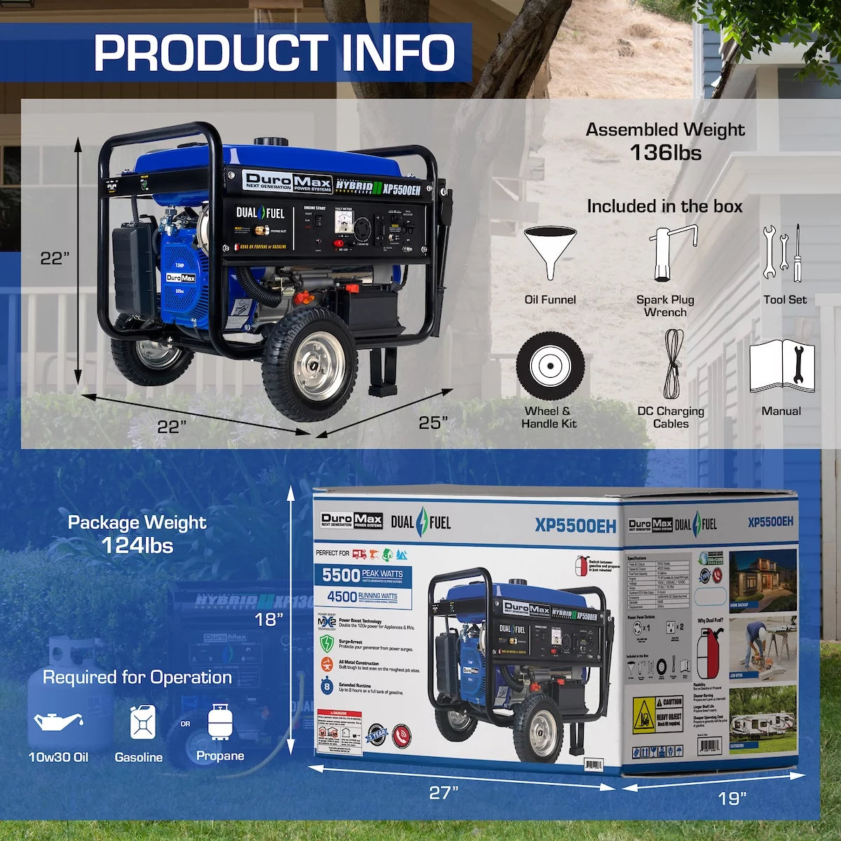 5500-Watt Dual Fuel Portable Generator R27526