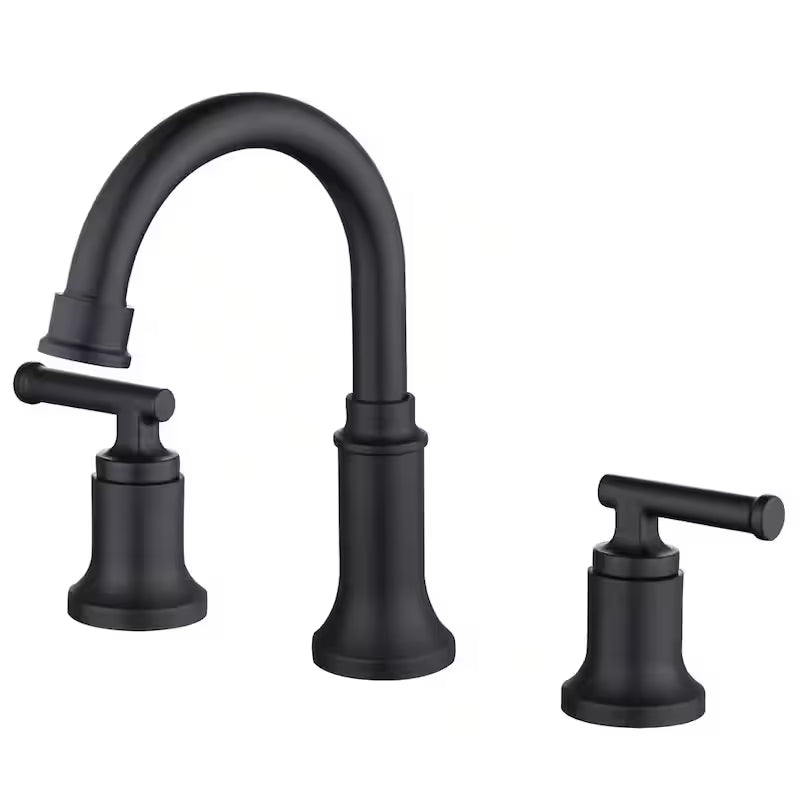 8 in. Widespread Double-Handle High-Arc Bathroom Faucet in Matte Black Q625023