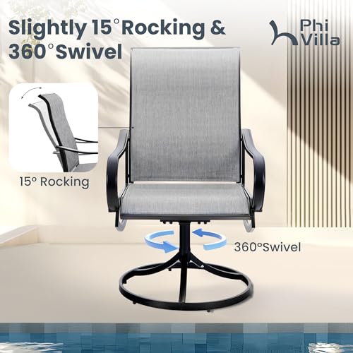 5 Pcs Outdoor Patio Dining Set with Swivel Chairs and Metal Dining Table H43671