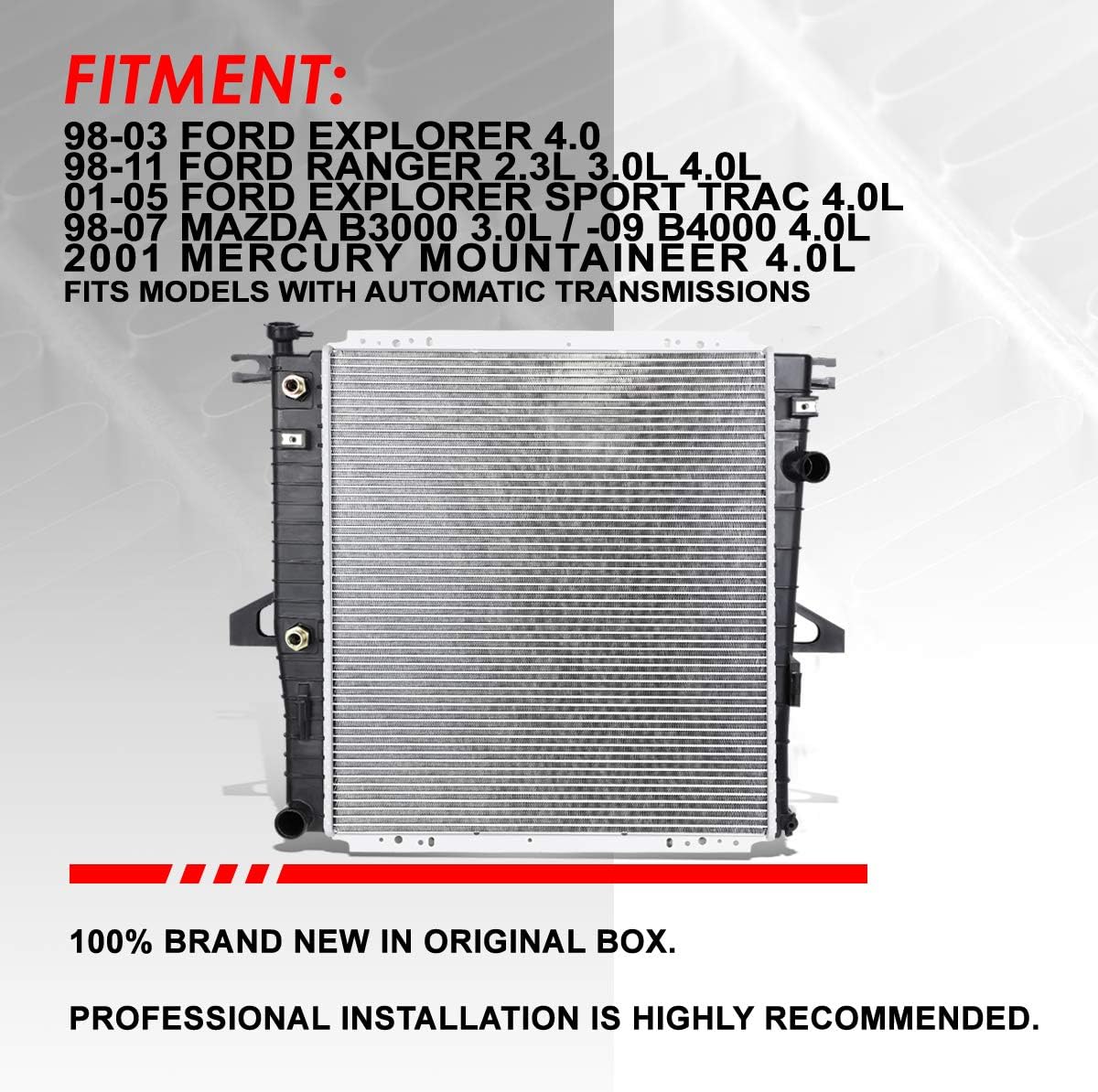 1-Row Cooling Radiator Aluminum Core X1132