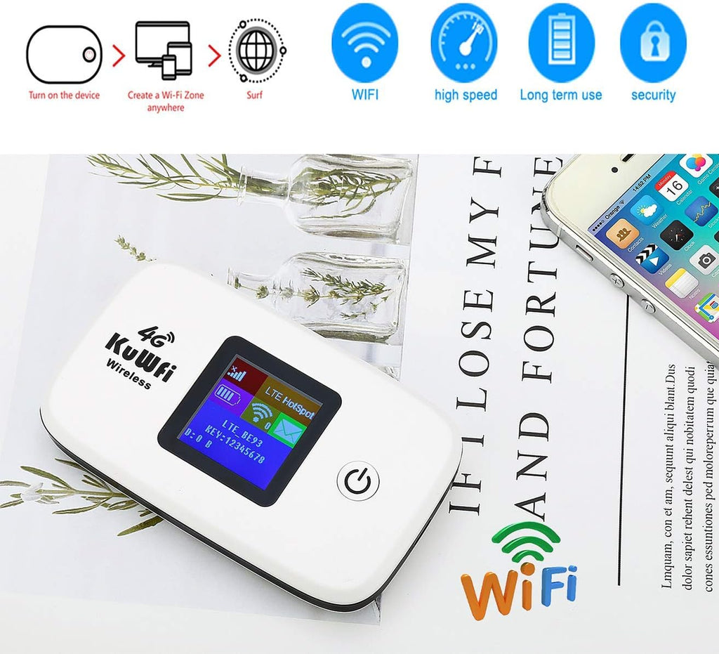4G LTE Mobile WiFi Hotspot Unlocked Wireless Router with SIM Card Slot, Pack of 2 W27542