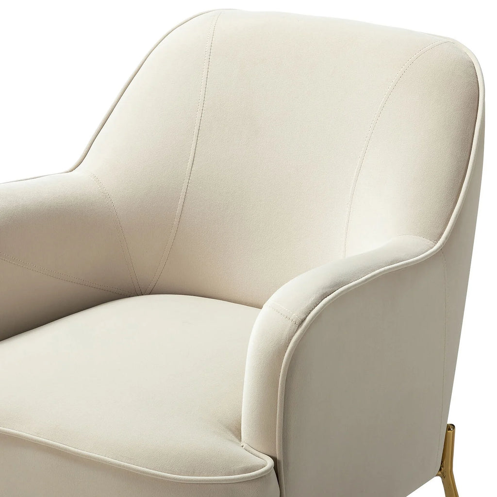 Modern Velvet Accent Chair with Metal Legs E9027