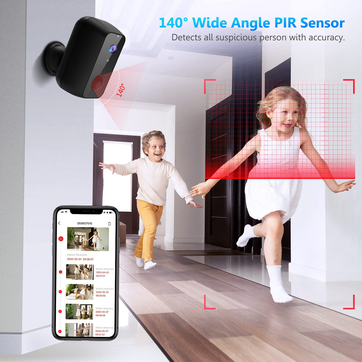 1080P WiFi Outdoor Security Camera with PIR Motion Detection Z752366
