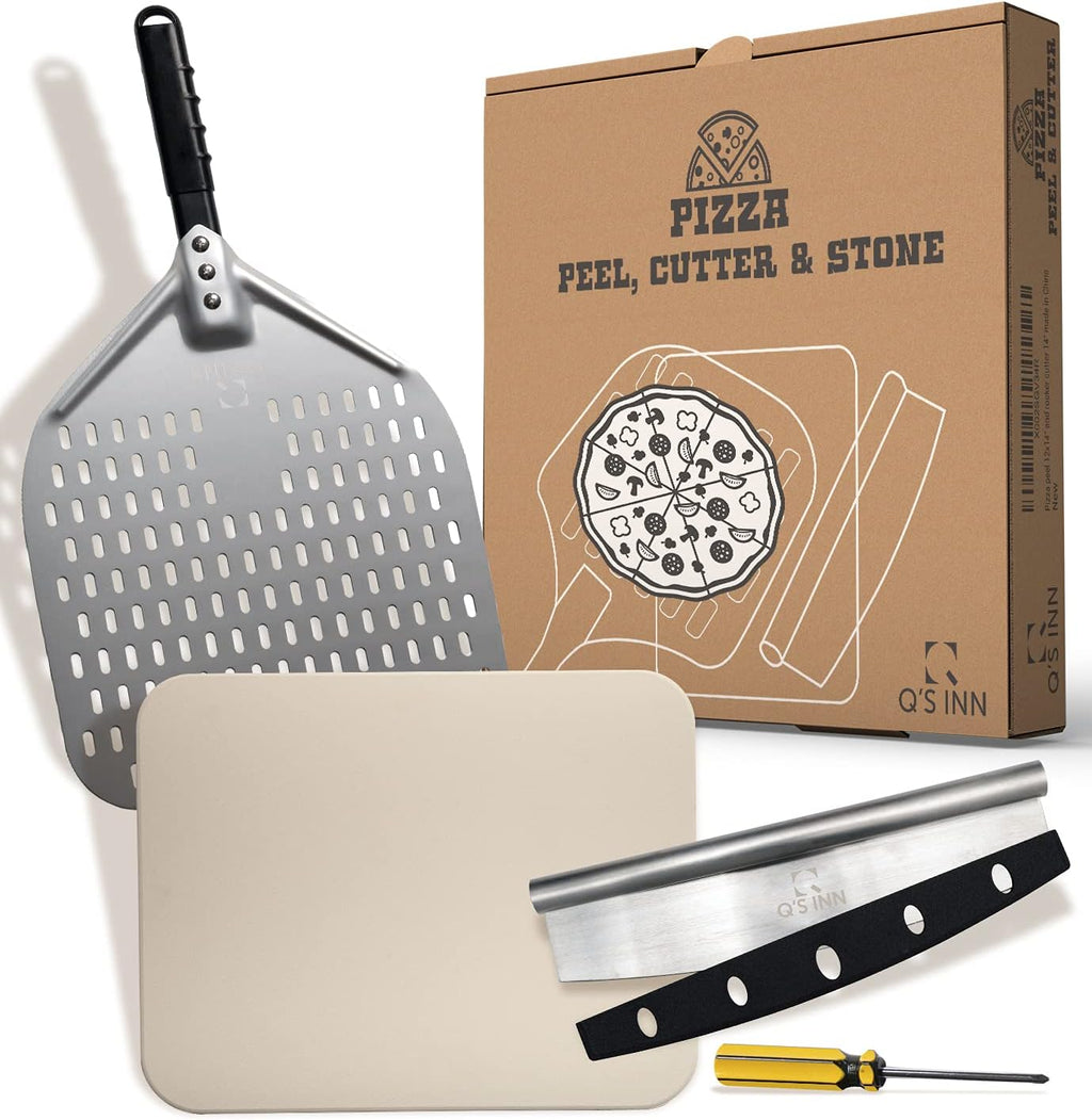 Perforated Pizza Peel 12x14 Inch Anodized Aluminum Pizza Paddle, Pack of 2 R233