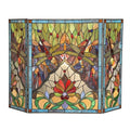 Tiffany-glass 3pcs Folding Dragonfly Fireplace Screen 44" Wide A347119