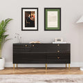 White 48 Inch Sideboard Buffet Cabinet with 3 Doors and Adjustable Shelves Z25961