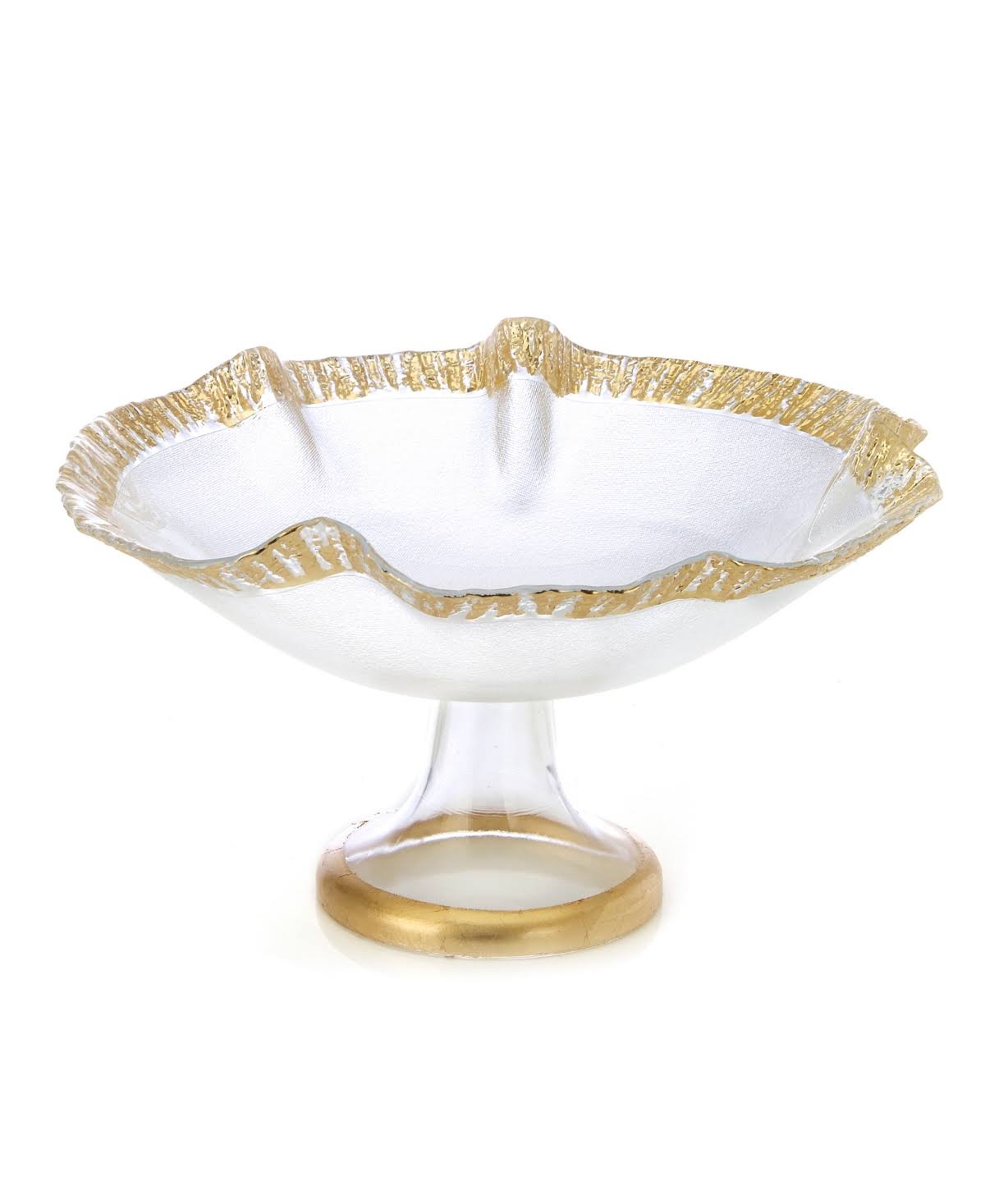 12 in. Scalloped Bowl with Gold L1676