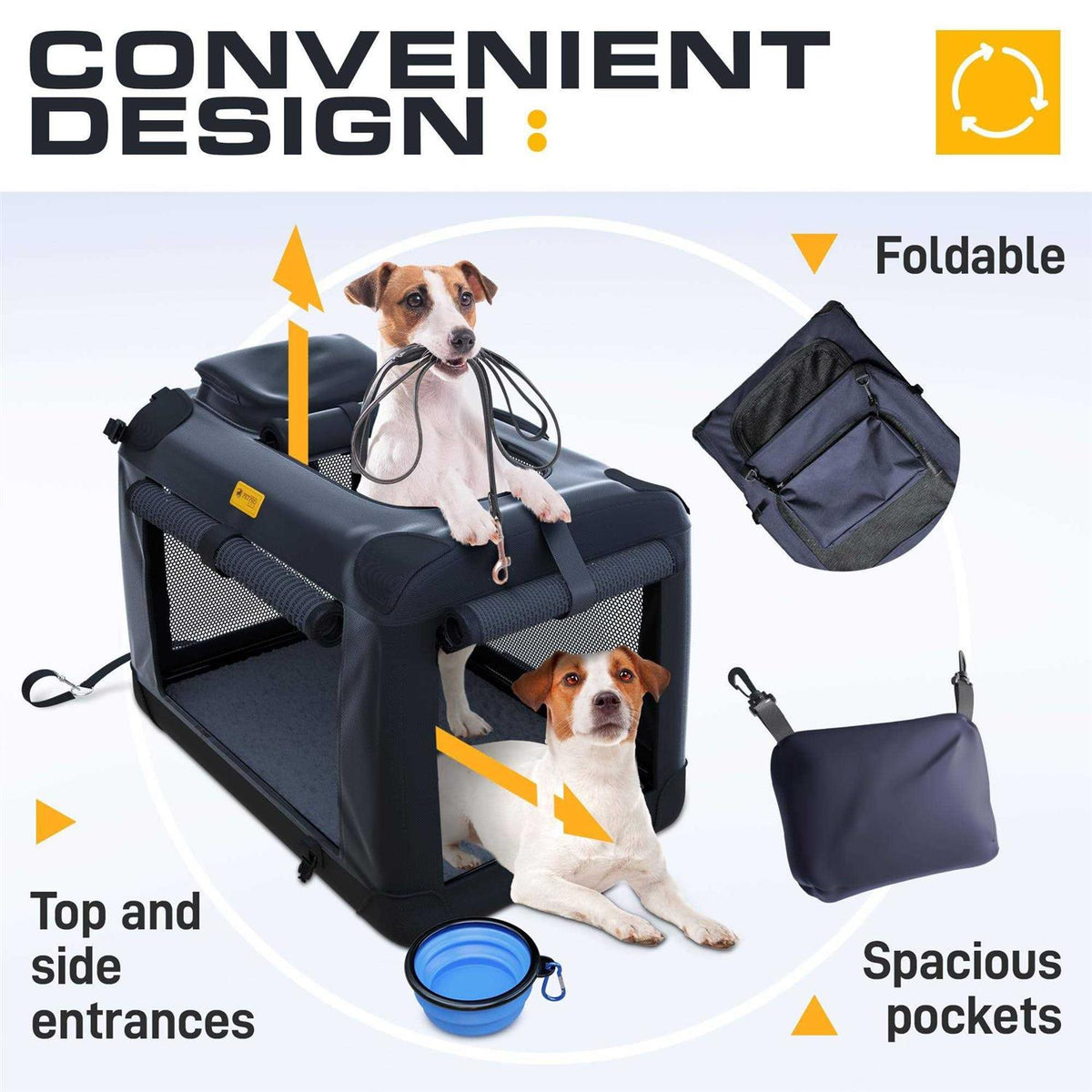 Collapsible Portable Dog Crate Kennel F13499