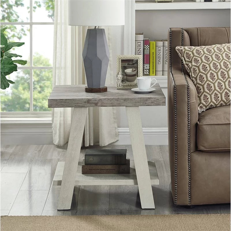 Contemporary Wood End Table Set of 2 B3414