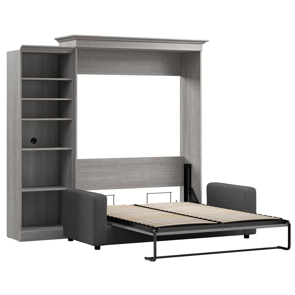 Gray Queen Murphy Bed with Sofa V84321