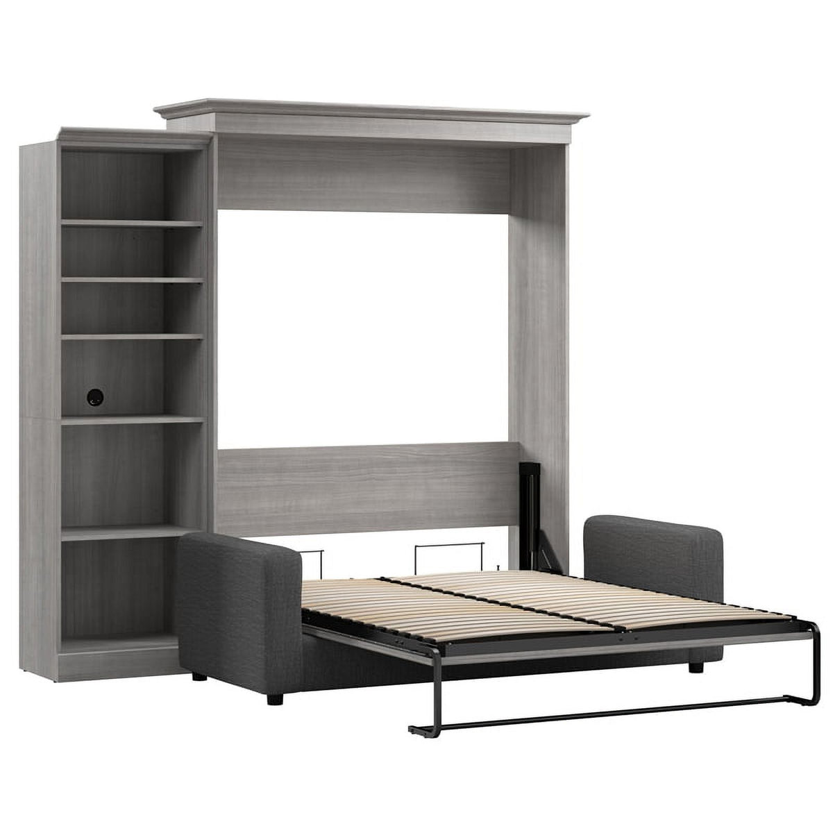 Gray Queen Murphy Bed with Sofa V84321