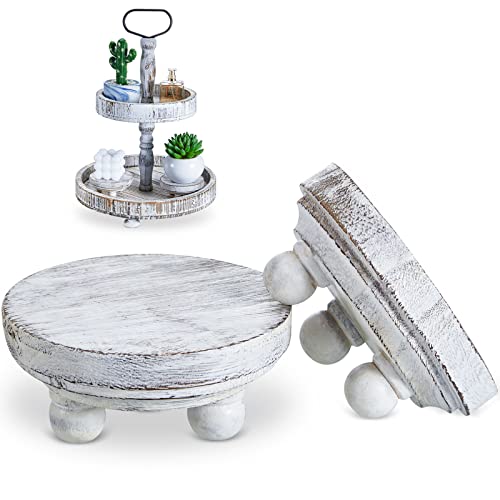 Set of 2 Brown Wood Risers M535438
