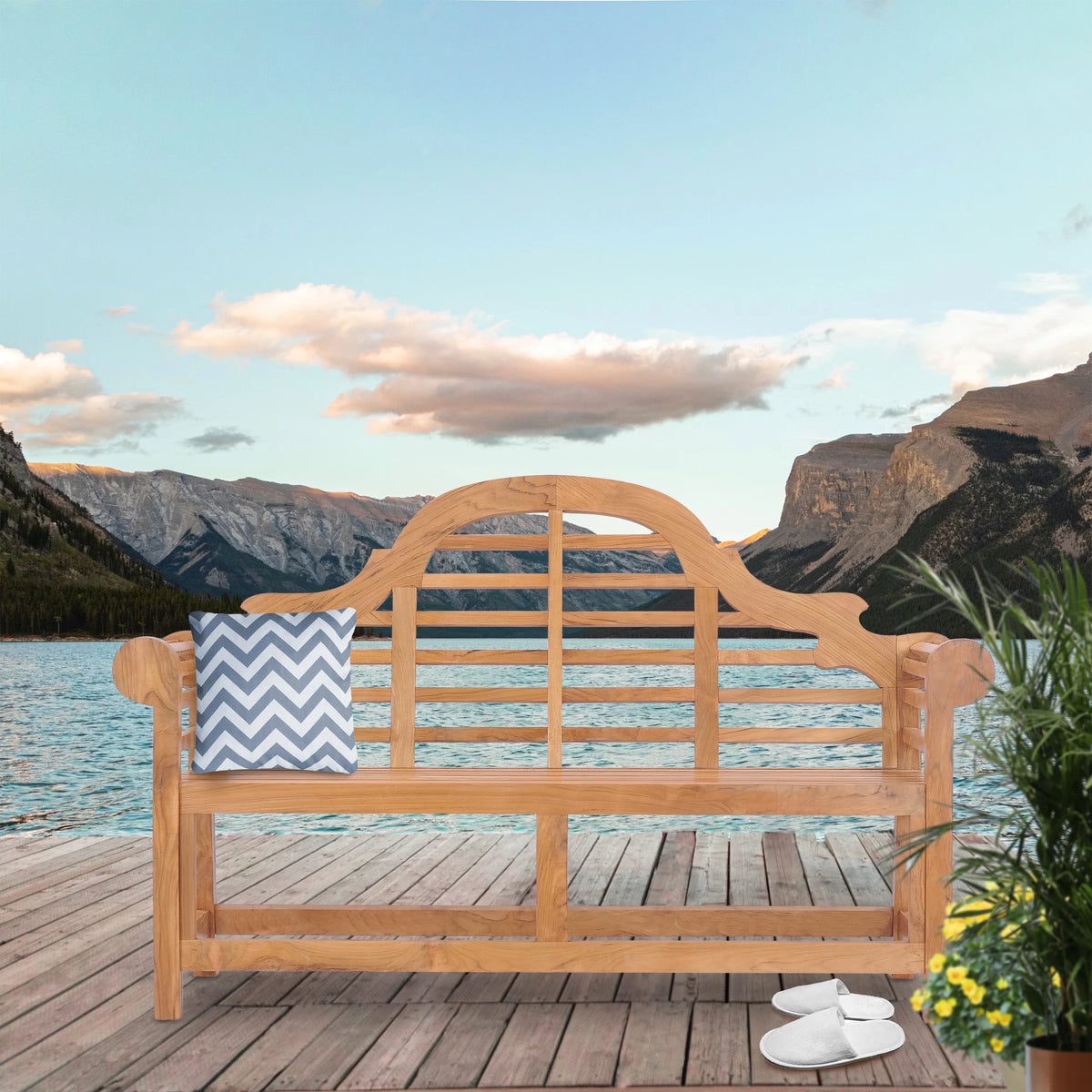 Teak Wood Double Outdoor Bench J8710