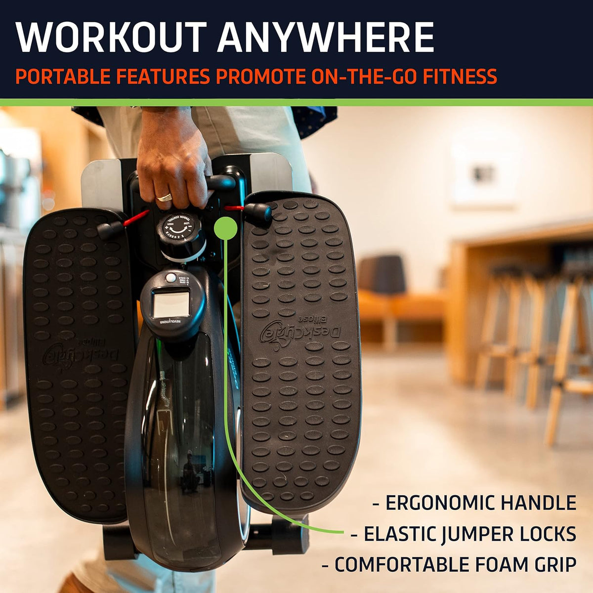 Black Compact Under Desk Elliptical Machine X28799