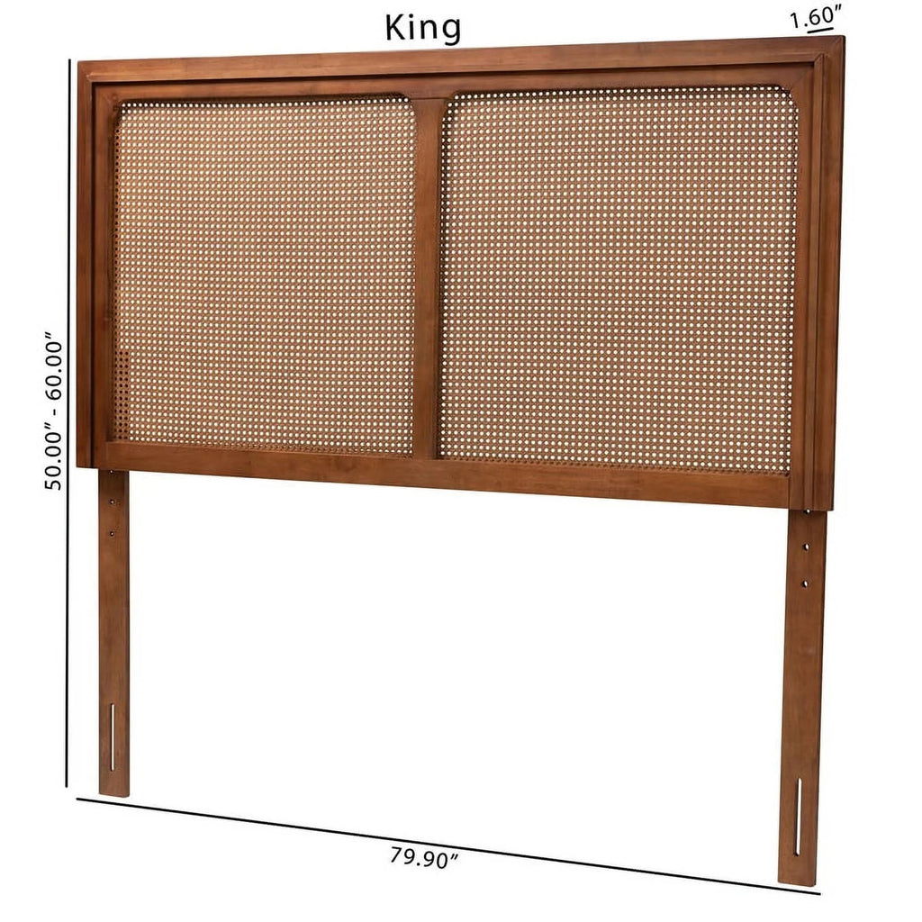 Wood & Rattan King Size Headboard L425561