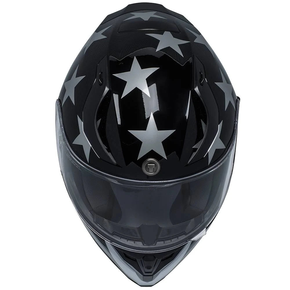 Gloss Black Captain Shadow Full Face Motorcycle Helmet X2966