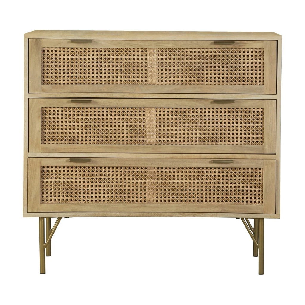 36 Inch 3 Drawer Brown Mango Wood Sideboard Console Cabinet I131821