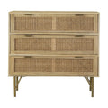 36 Inch 3 Drawer Brown Mango Wood Sideboard Console Cabinet I131821