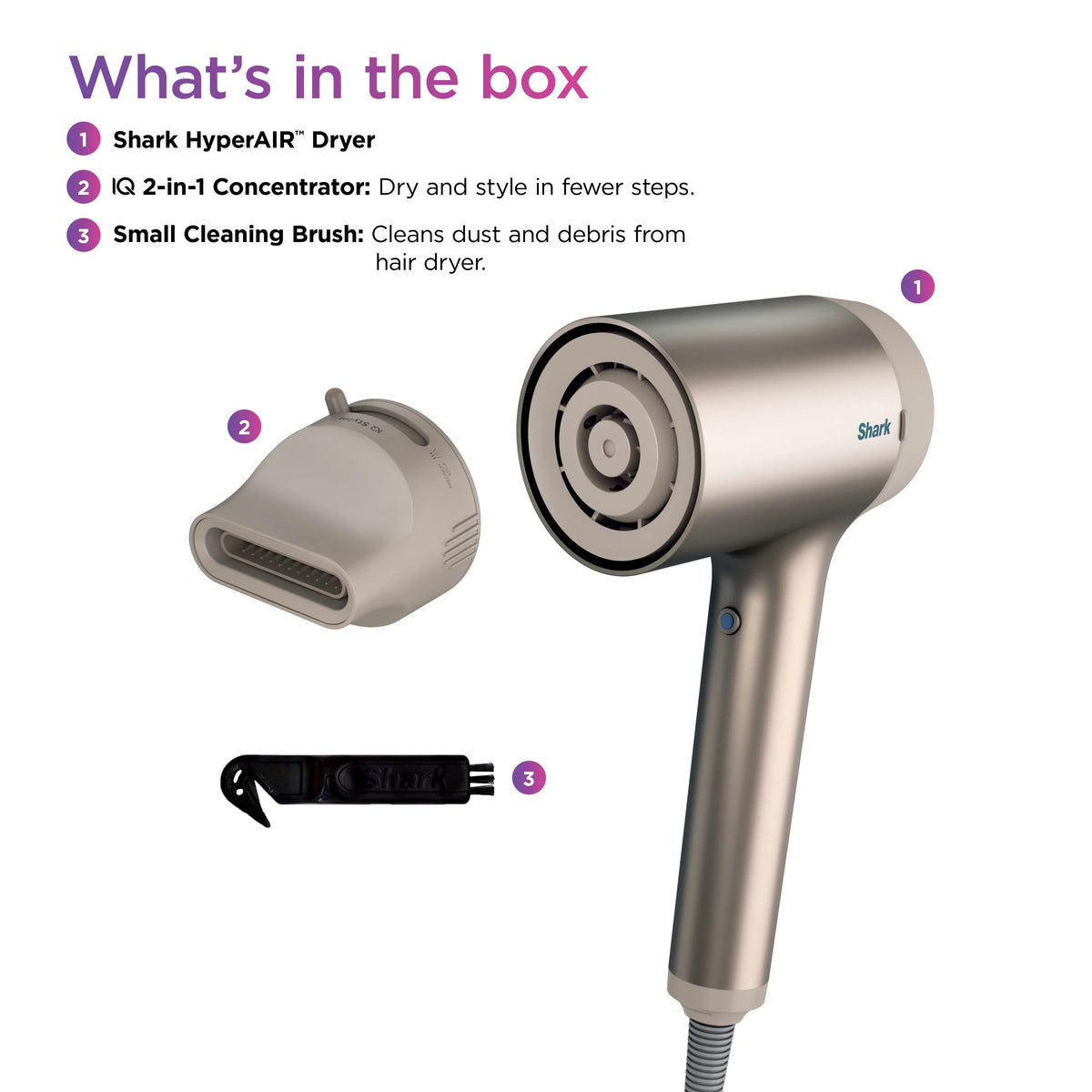 Fast-Drying Ionic Hair Blow Dryer with Concentrator Attachment G870