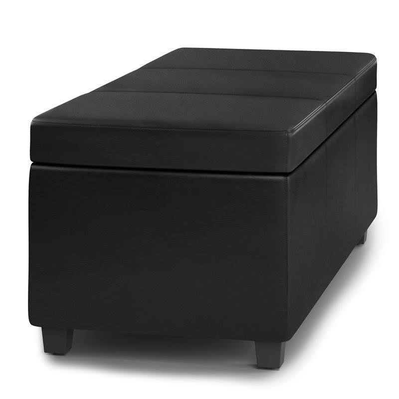 Black Rectangular Lift Top Storage Ottoman B459041