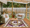 Outdoor Plastic Straw Reversible Mats 6 by 9 Feet Multi-color D27975