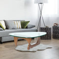 Light Walnut Triangle Coffee Table Wood Base Q334679
