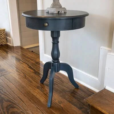 Antique Navy Pedestal End Table L1683