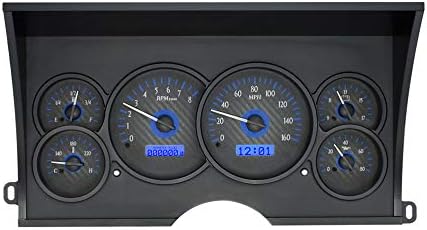 Carbon Fiber Blue Analog Dash Gauges for Chevy GMC Pickup Truck X83424